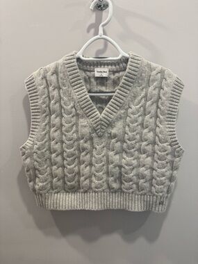 Sunday Best Cable Knit Cropped Sweater Vest - Size M